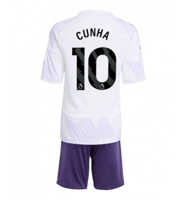 Manchester United Matheus Cunha #10 Udebanetrøje Børn 2025-26 Kortærmet (+ Korte bukser)
